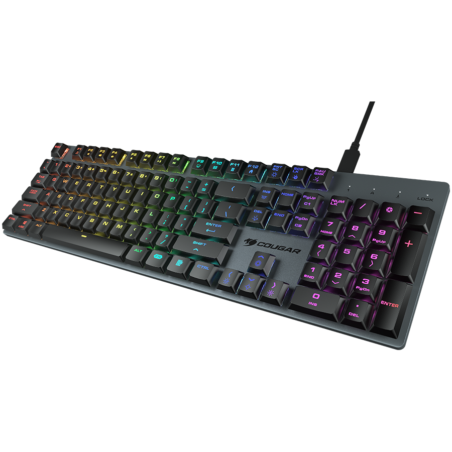 COUGAR Klawiatura Gamingowa Luxlim, RGB, USB, Czarna