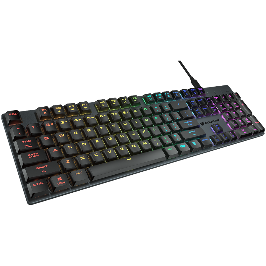 COUGAR Klawiatura Gamingowa Luxlim, RGB, USB, Czarna