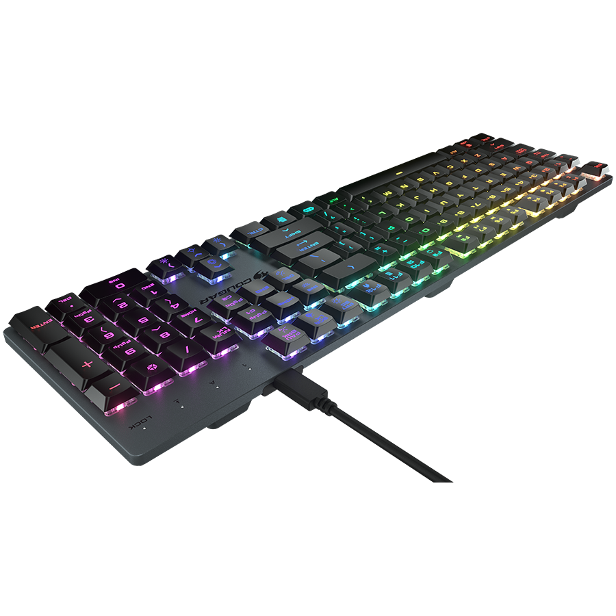COUGAR Klawiatura Gamingowa Luxlim, RGB, USB, Czarna