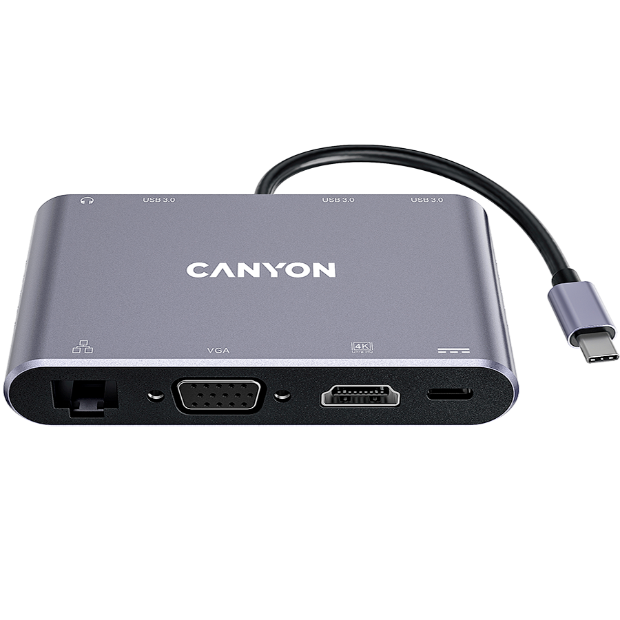 CANYON HUB DS-14 8 w 1 4k USB-C Szary