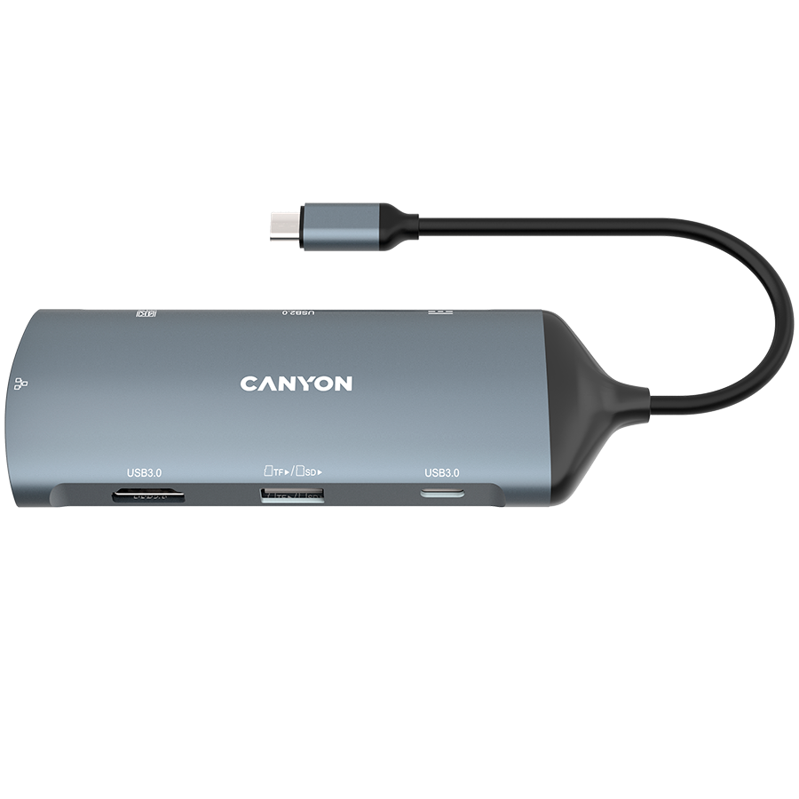 CANYON HUB DS-15 8 w 1  4k USB-C Szary