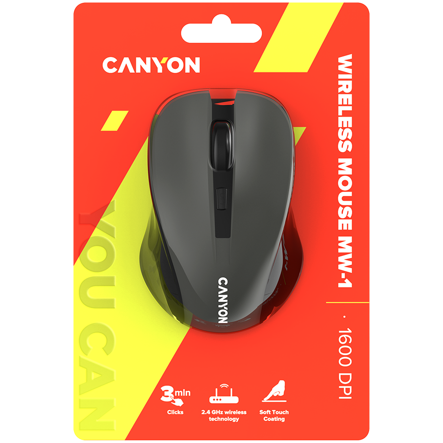 CANYON Mysz bezprzewodowa MW-1 Szara
