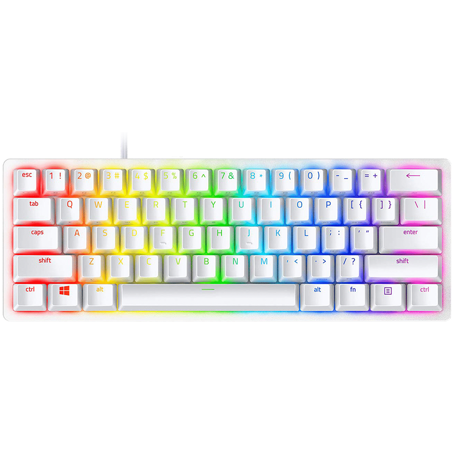 RAZER Klawiatura Gamingowa Przewodowa Huntsman Min Linear Optical Switch Mercury, Biała