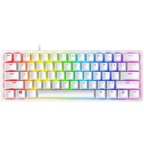 RAZER Klawiatura Gamingowa Przewodowa Huntsman Min Linear Optical Switch Mercury, Biała