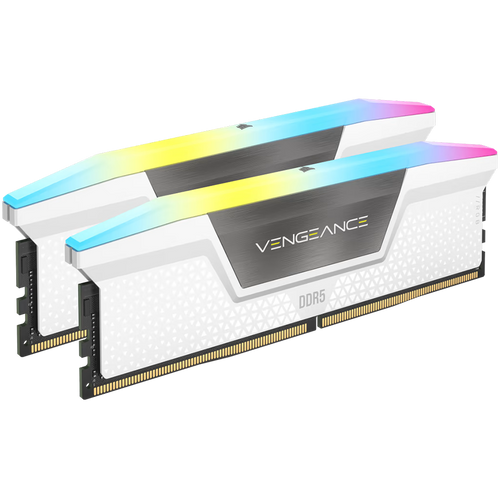 CORSAIR VENGEANCE RGB DDR5 32GB (2 x 16GB) DDR5 6400 CL36-48-48-104 1.35V Intel XMP - White