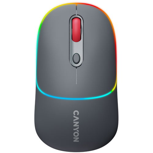 CANYON Mysz bezprzewodowa MW-22 2w1 RGB Szara