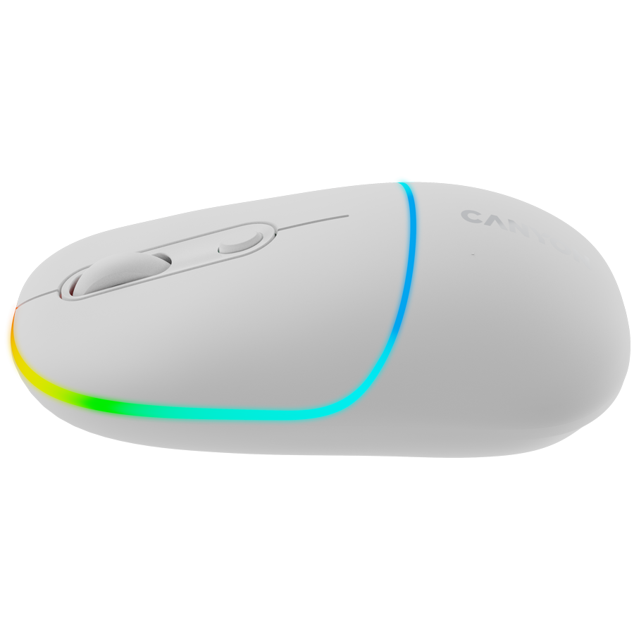 CANYON Mysz bezprzewodowa MW-22 2w1 RGB Biała
