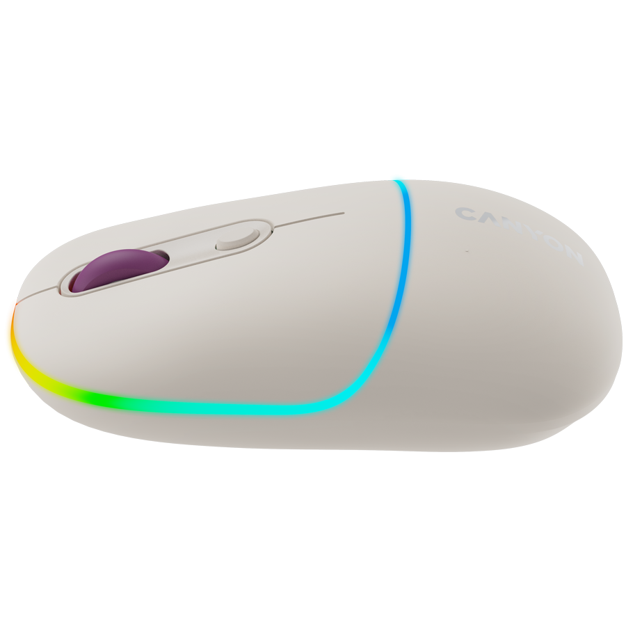 CANYON Mysz bezprzewodowa MW-22 2w1 RGB Beżowa