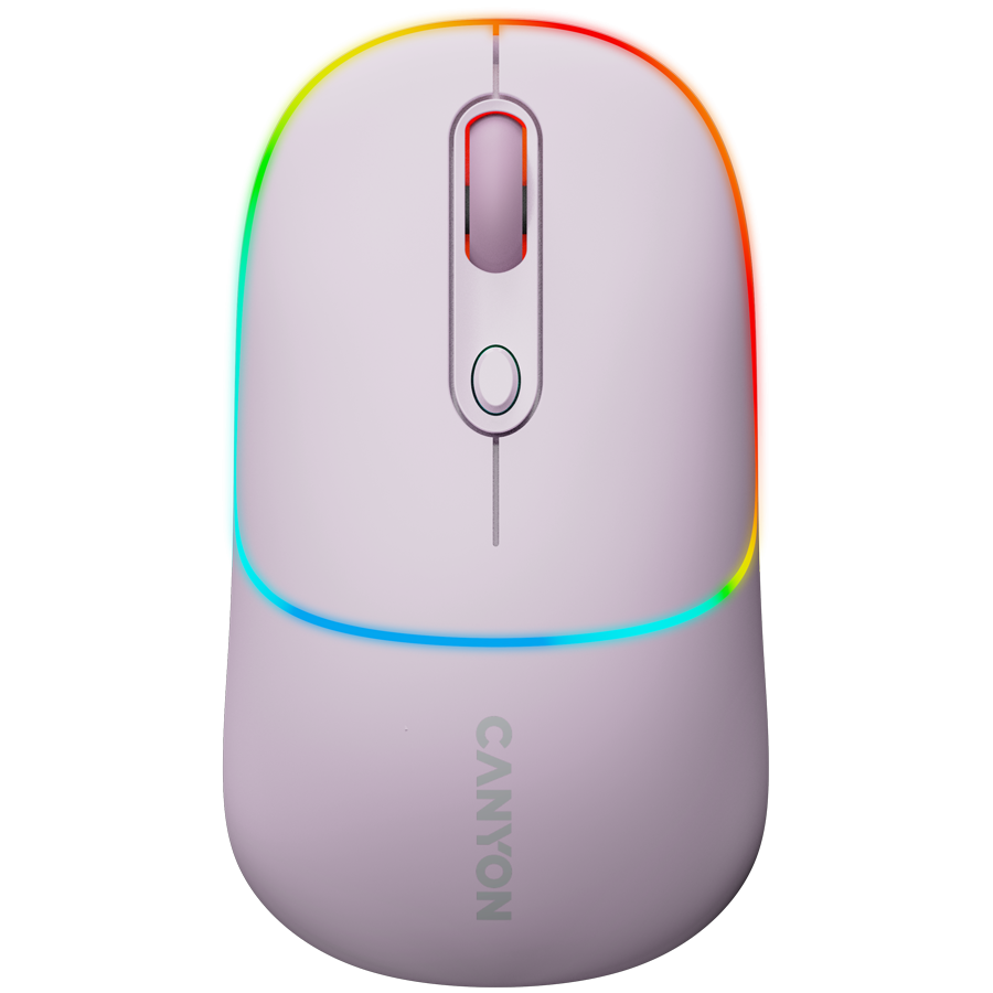 CANYON Mysz bezprzewodowa MW-22 2w1 RGB Różowa