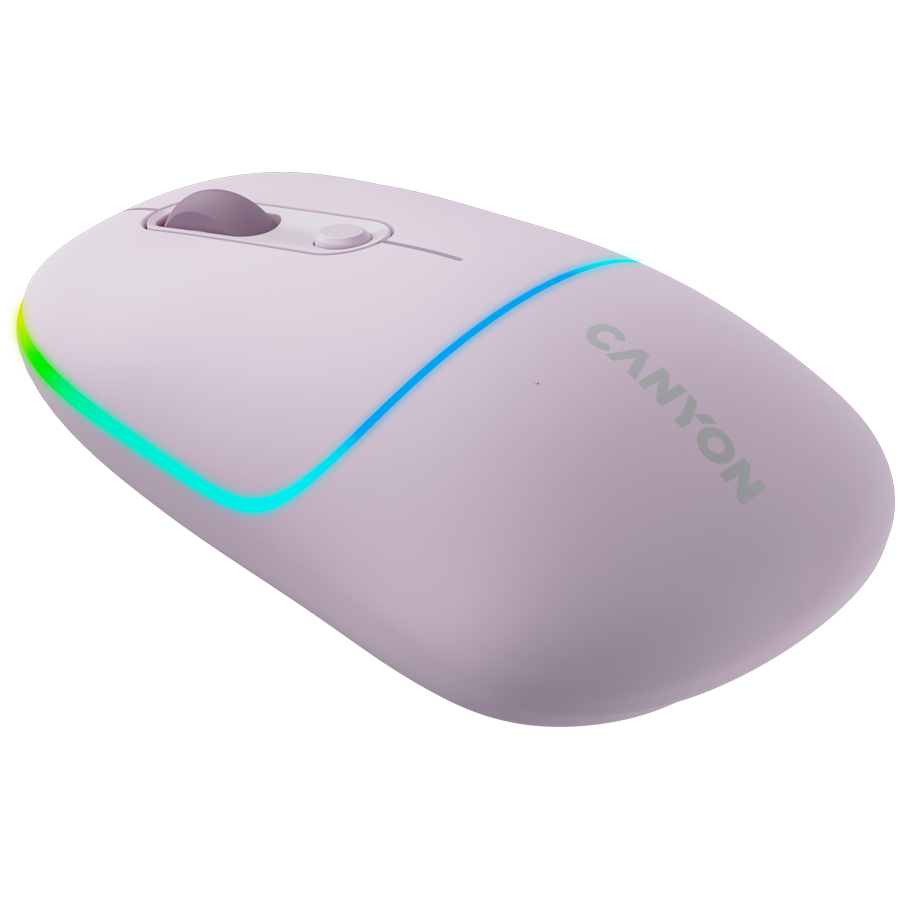 CANYON Mysz bezprzewodowa MW-22 2w1 RGB Różowa