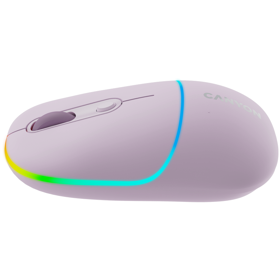 CANYON Mysz bezprzewodowa MW-22 2w1 RGB Różowa