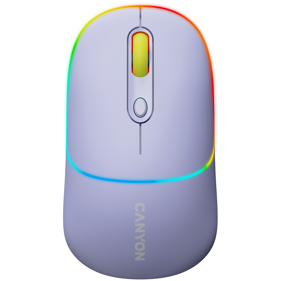 CANYON Mysz bezprzewodowa MW-22 2w1 RGB Fioletowa