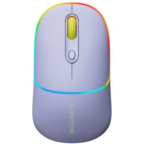 CANYON Mysz bezprzewodowa MW-22 2w1 RGB Fioletowa