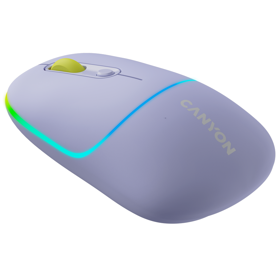 CANYON Mysz bezprzewodowa MW-22 2w1 RGB Fioletowa