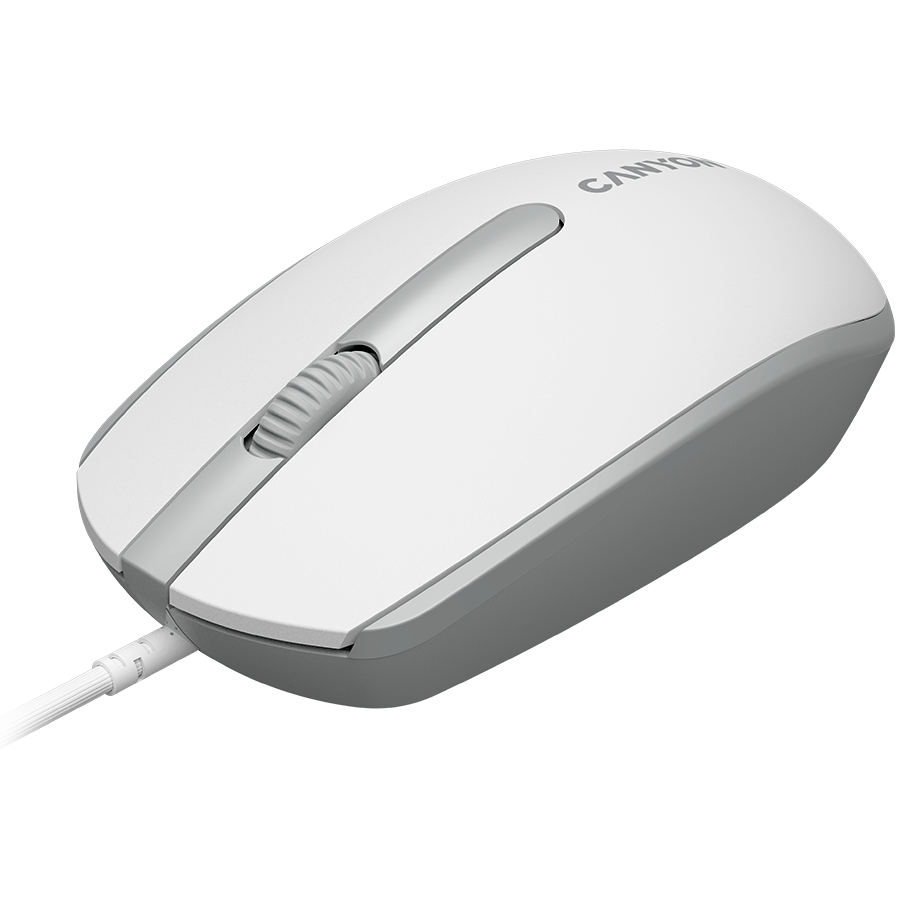 CANYON Mysz przewodowa M-10 Biało - Szara