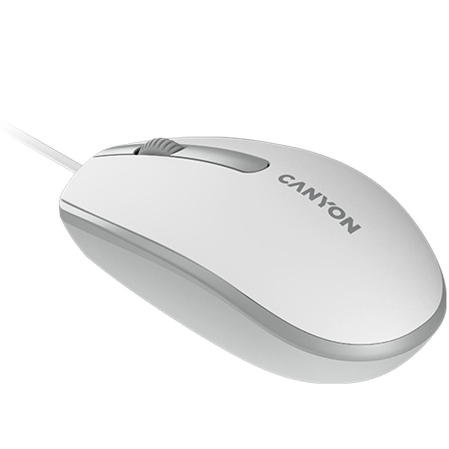 CANYON Mysz przewodowa M-10 Biało - Szara
