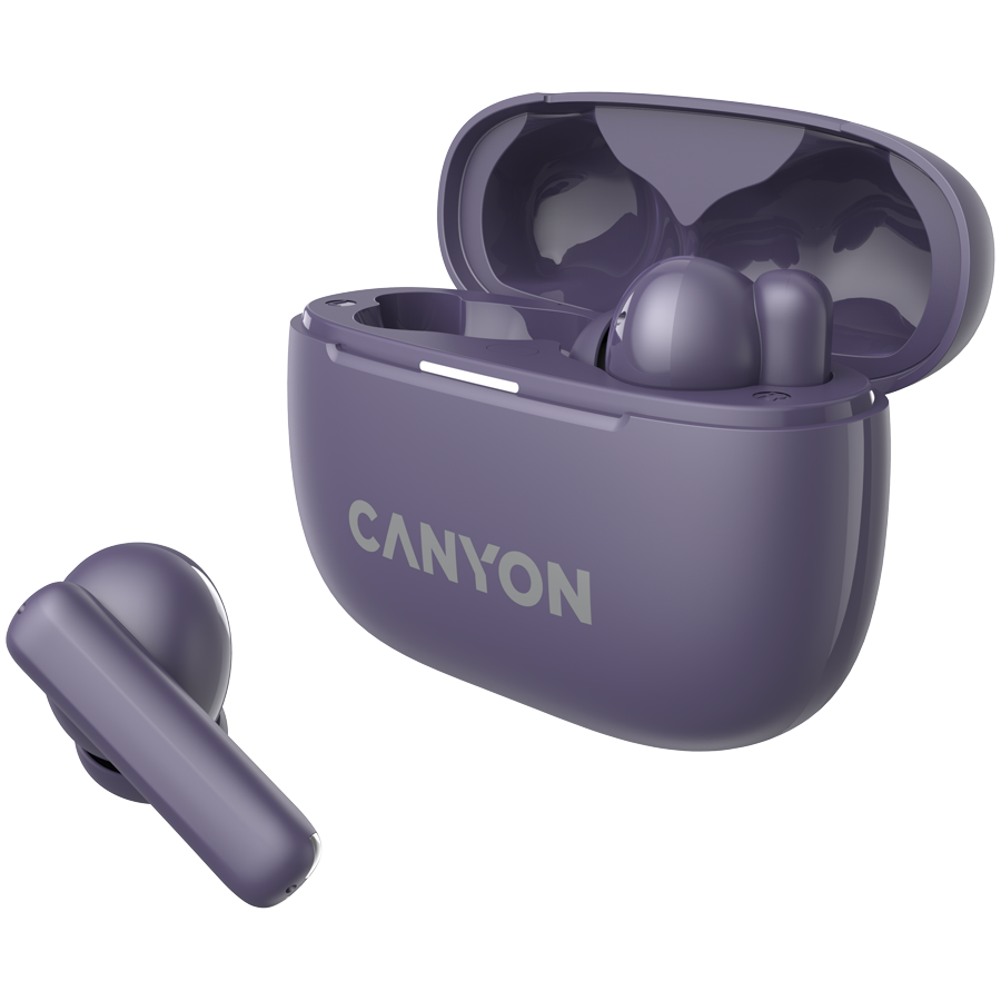 CANYON Słuchawki dokanałowe OnGo 10 ANC i ENC Fioletowe