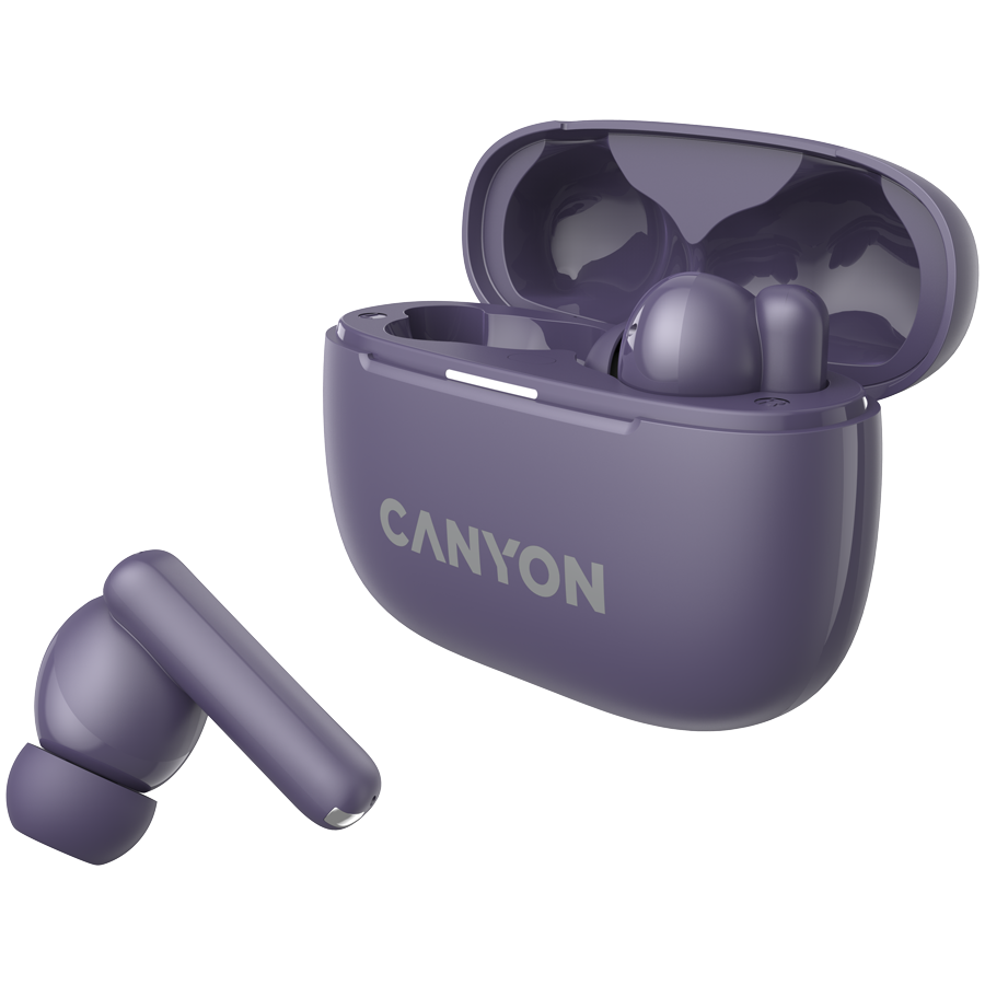 CANYON Słuchawki dokanałowe OnGo 10 ANC i ENC Fioletowe