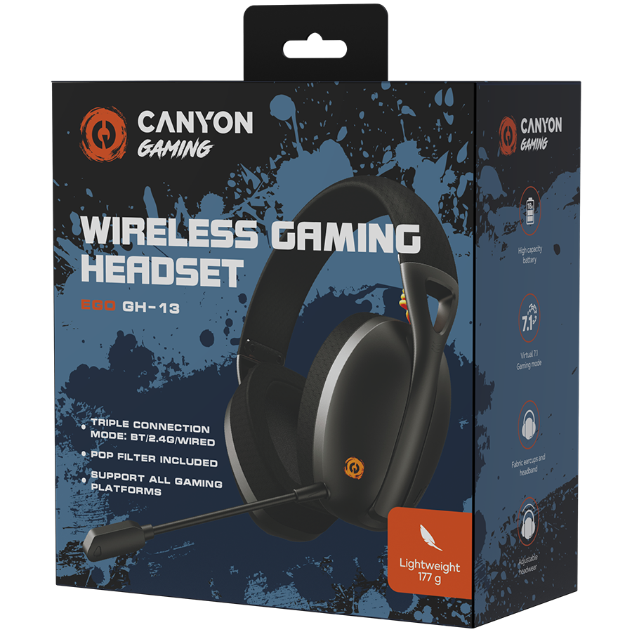 CANYON Zestaw słuchawkowy EGO GH-13 Czarny