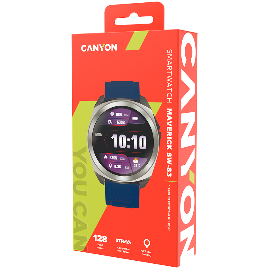 CANYON Smartwatch Maveric SW-83 GPS Srebrno - Niebieski