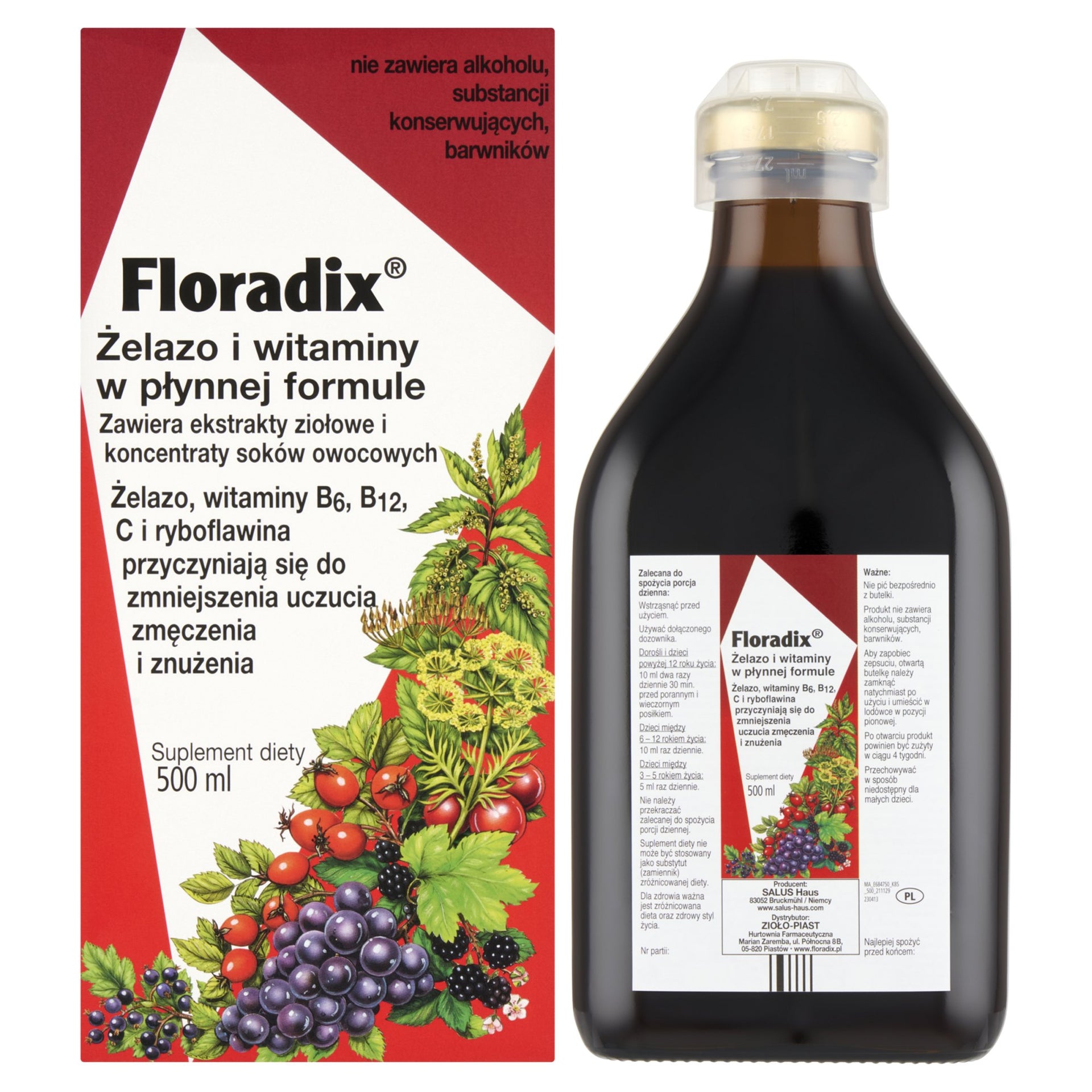 Floradix żelazo i witaminy 500 ml