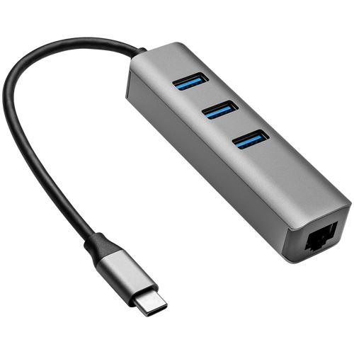 AKYGA Hub USB type C do 3x USB 3.0 Akyga AK-AD-66 z kartą sieciową 10/100/1000 15cm