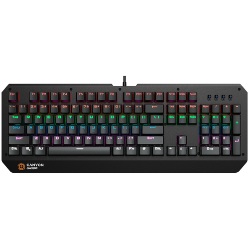 CANYON Klawiatura gamingowa Hazard GK-6 RGB US Przewodowa Czarna