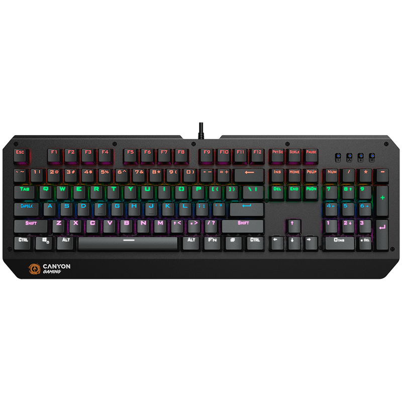 CANYON Klawiatura gamingowa Hazard GK-6 RGB US Przewodowa Czarna-1