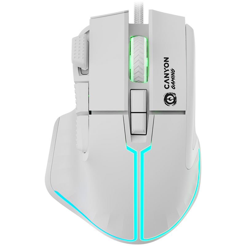 CANYON Mysz gamingowa Fortnax GM-636 RGB 9 Przyc. Przew. Biała-6