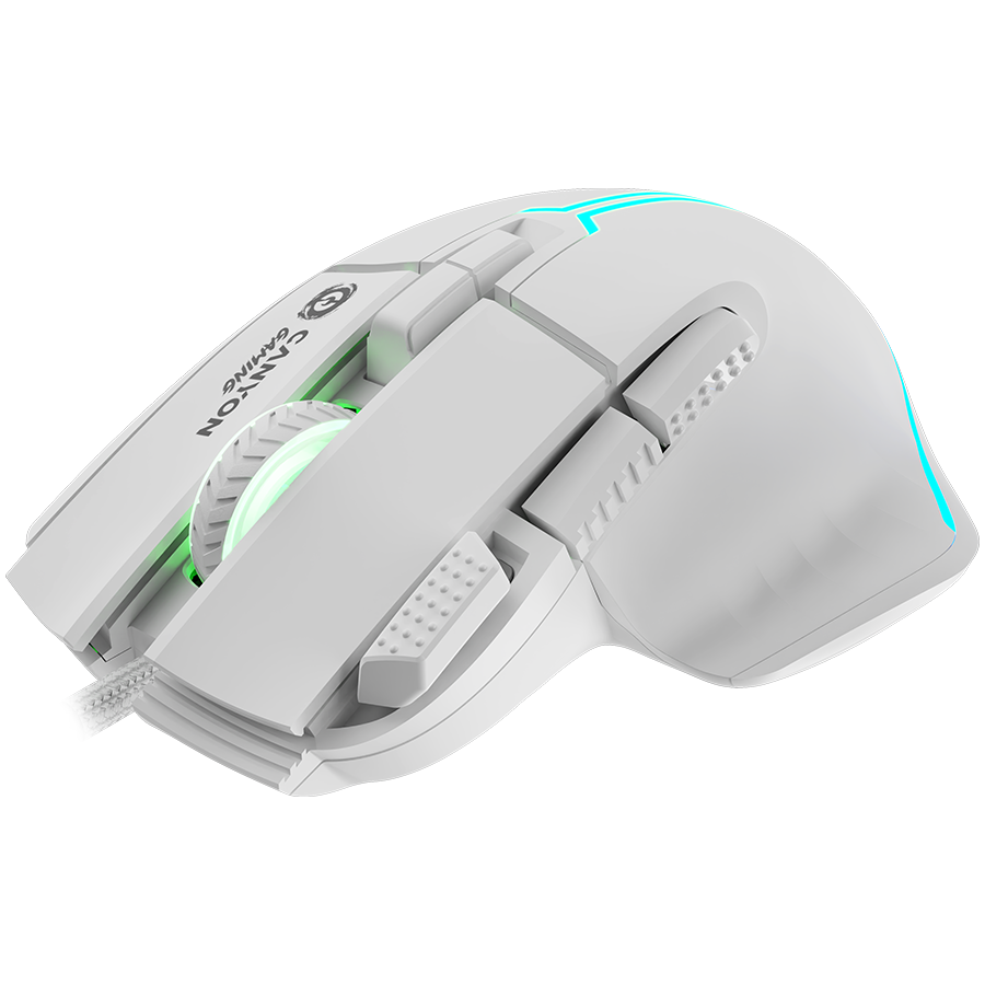 CANYON Mysz gamingowa Fortnax GM-636 RGB 9 Przyc. Przew. Biała-3