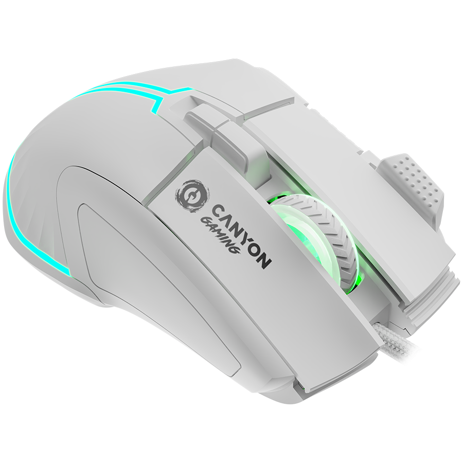 CANYON Mysz gamingowa Fortnax GM-636 RGB 9 Przyc. Przew. Biała-4