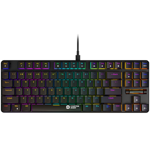 CANYON Klawiatura gamingowa Cometstrike TKL GK-50 Przew. Czarna