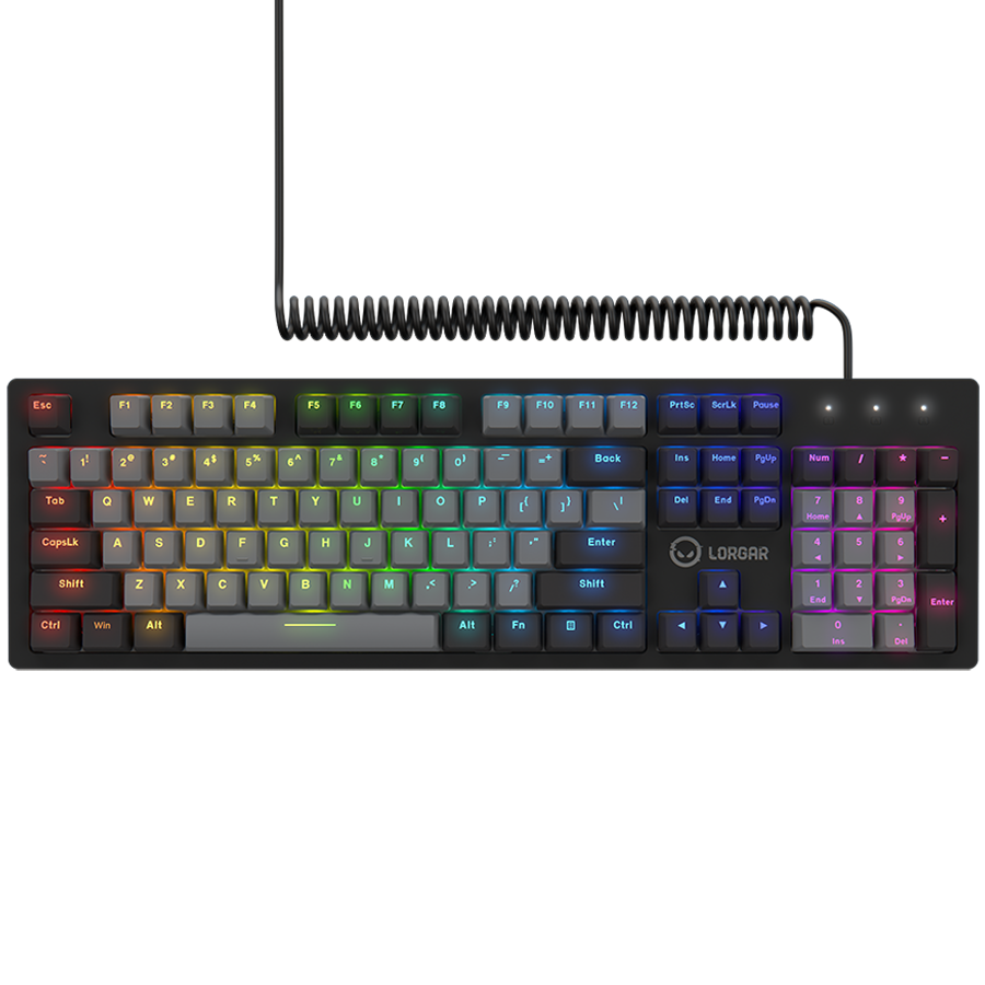 LORGAR Klawiatura Gamingowa Azar 514, przewodowa, RGB, Czarna-1