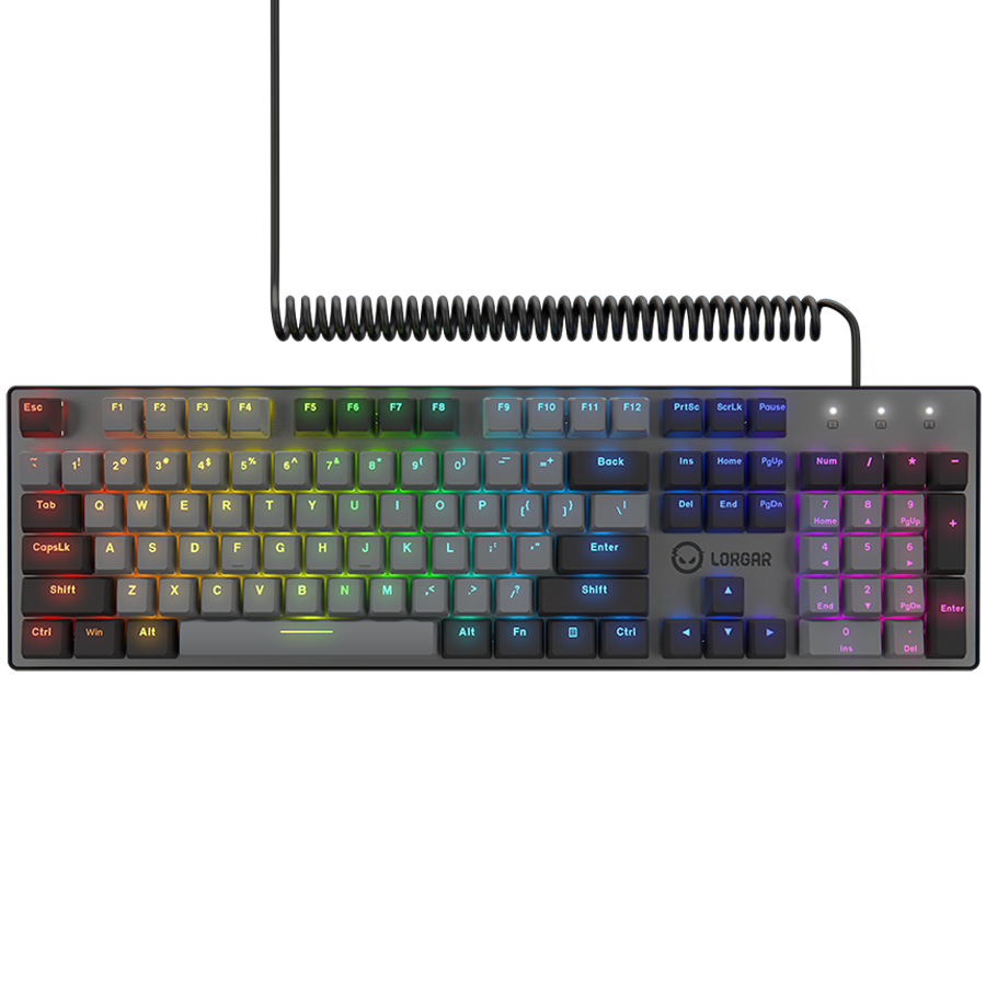 LORGAR Klawiatura Gamingowa Azar 514, przewodowa, RGB, Czarna-2
