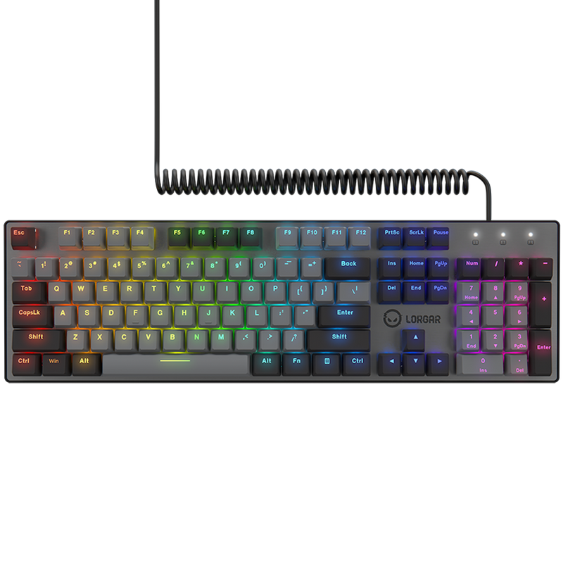 LORGAR Klawiatura Gamingowa Azar 514, przewodowa, RGB, Czarna-2