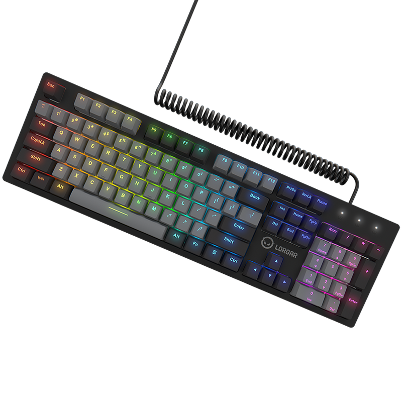LORGAR Klawiatura Gamingowa Azar 514, przewodowa, RGB, Czarna-3