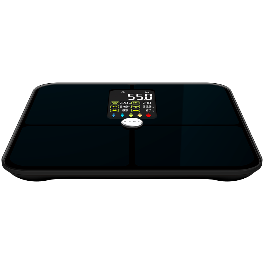 AENO BS2S Waga łazienkowa Smart 16 wskaźników ciała do 180 kg Czarna-5
