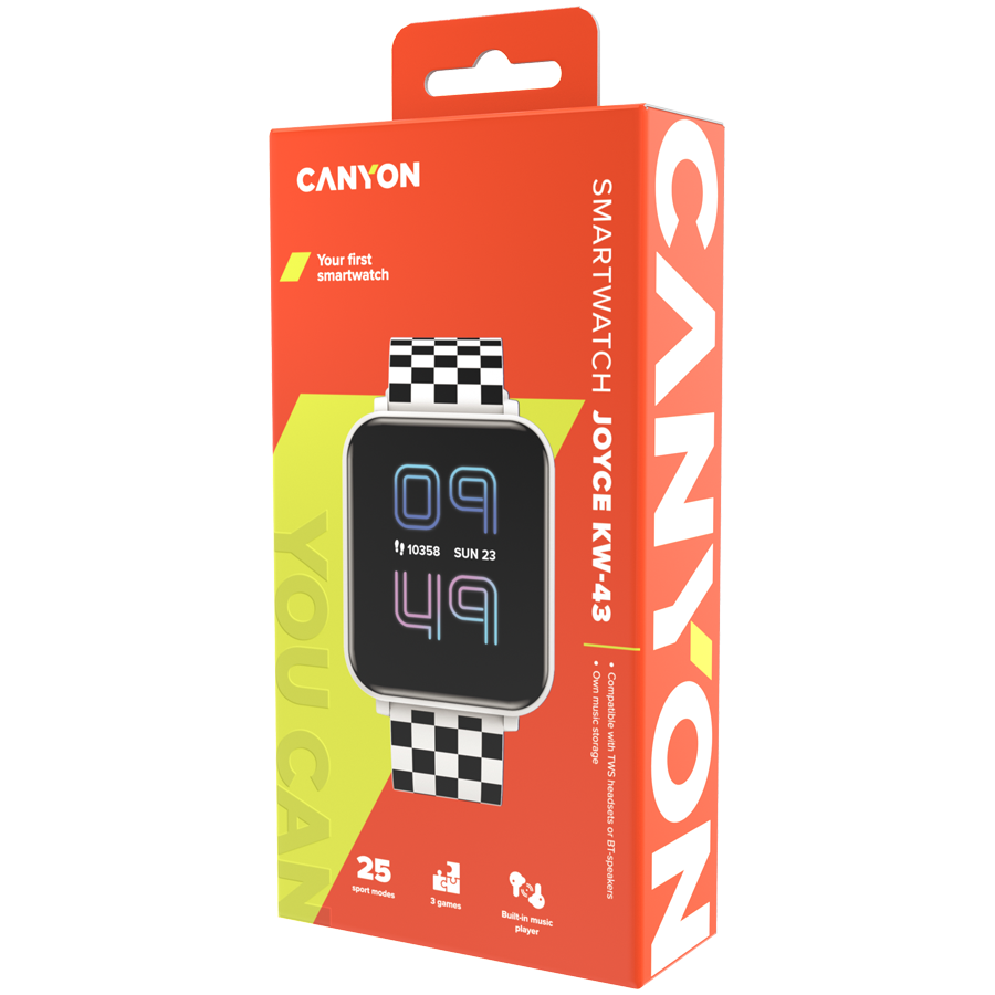 CANYON Smartwatch dla dzieci Joyce KW-43 DUAL BT Music Biały