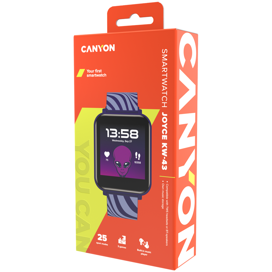 CANYON Smartwatch dla dzieci Joyce KW-43 DUAL BT Muzyka Niebieski