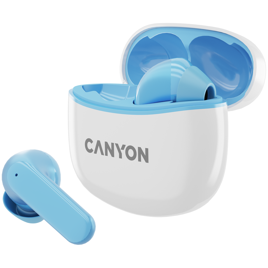 CANYON Słuchawki dokanałowe TWS-5 Etui Niebieskie