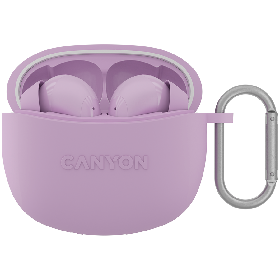 CANYON Słuchawki dokanałowe TWS-5 Etui Fioletowe