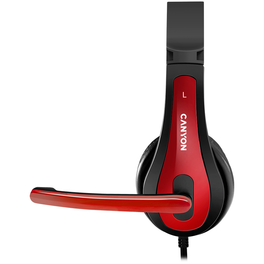 CANYON Zestaw słuchawkowy HSC-1 PC Mik 2m Czarno - Czerwony