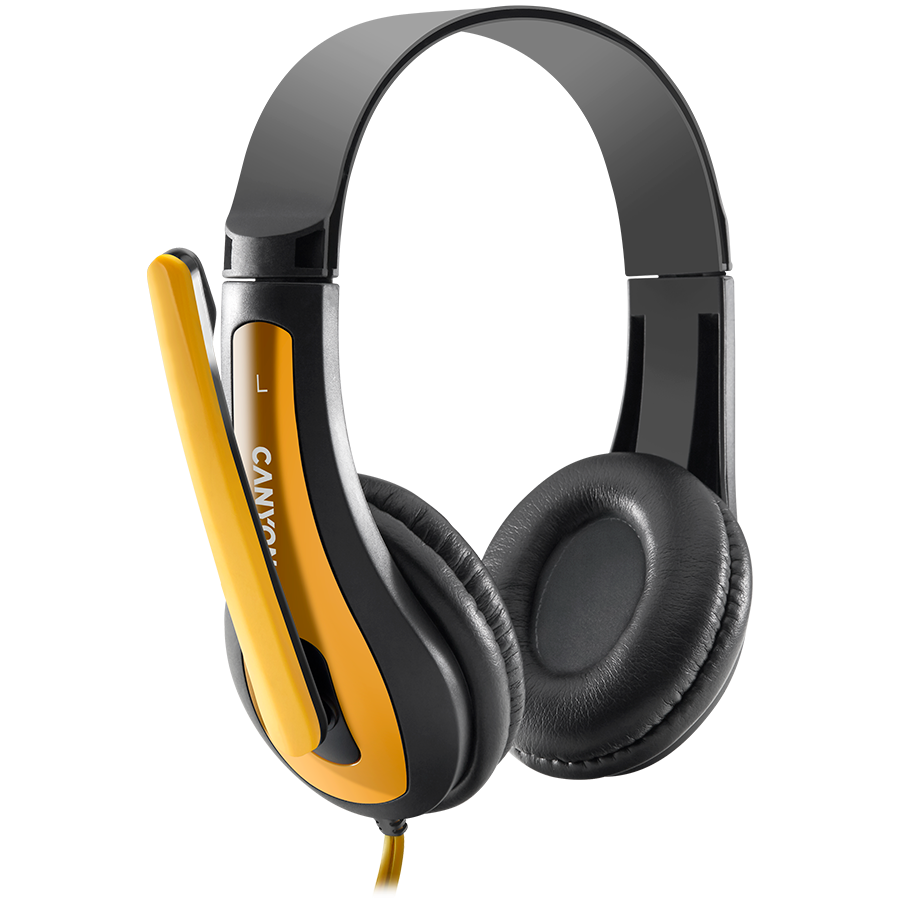 CANYON Zestaw słuchawkowy HSC-1 PC Mik 2m Czarno - Żółty