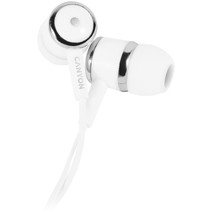 CANYON Słuchawki dokanałowe EPM-01 Mic Mini-Jack 1.2m Białe-1