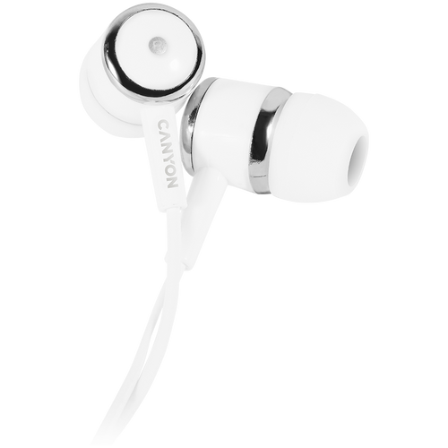 CANYON Słuchawki dokanałowe EPM-01 Mic Mini-Jack 1.2m Białe