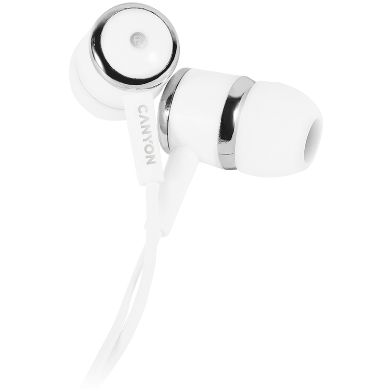CANYON Słuchawki dokanałowe EPM-01 Mic Mini-Jack 1.2m Białe-1