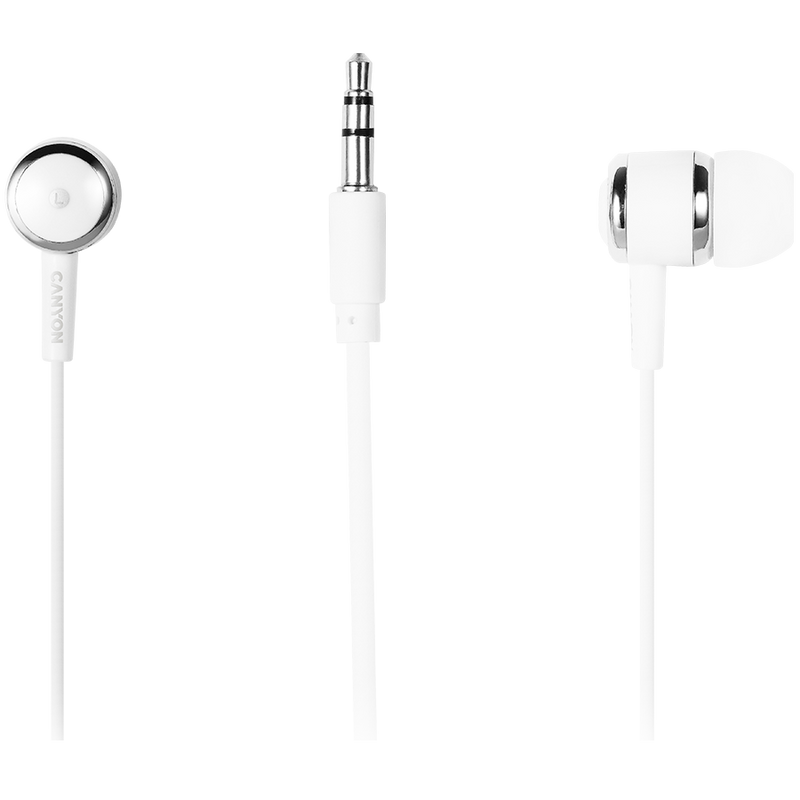 CANYON Słuchawki dokanałowe EPM-01 Mic Mini-Jack 1.2m Białe-2