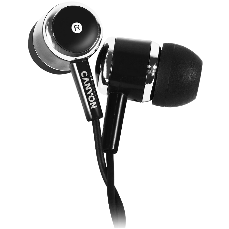 CANYON Słuchawki dokanałowe EPM-01 Mic Mini-Jack 1.2m Czarne
