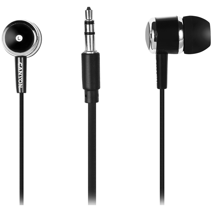 CANYON Słuchawki dokanałowe EPM-01 Mic Mini-Jack 1.2m Czarne