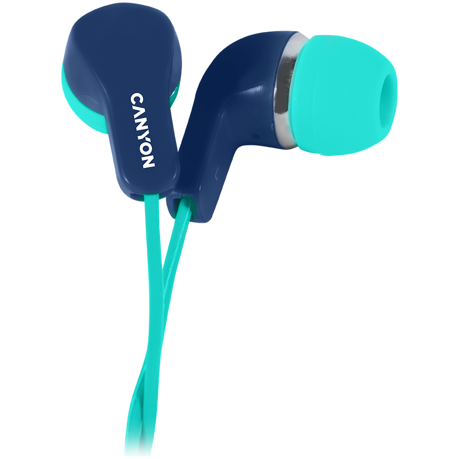 CANYON Słuchawki dokanałowe EPM-02 Mic Mini-Jack Nieb.-Zielone